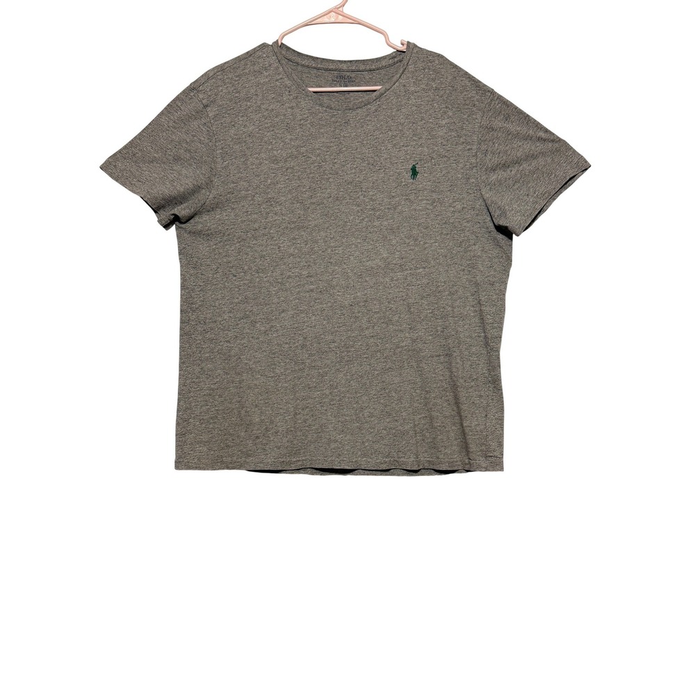 Polo Ralph Lauren Mens Large T-Shirt Gray Cotton Short Sleeve Crewneck Pony Logo